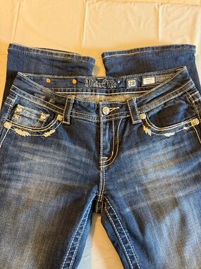 Miss Me Blue Women's Skinny Jeans with Embroidered Pockets